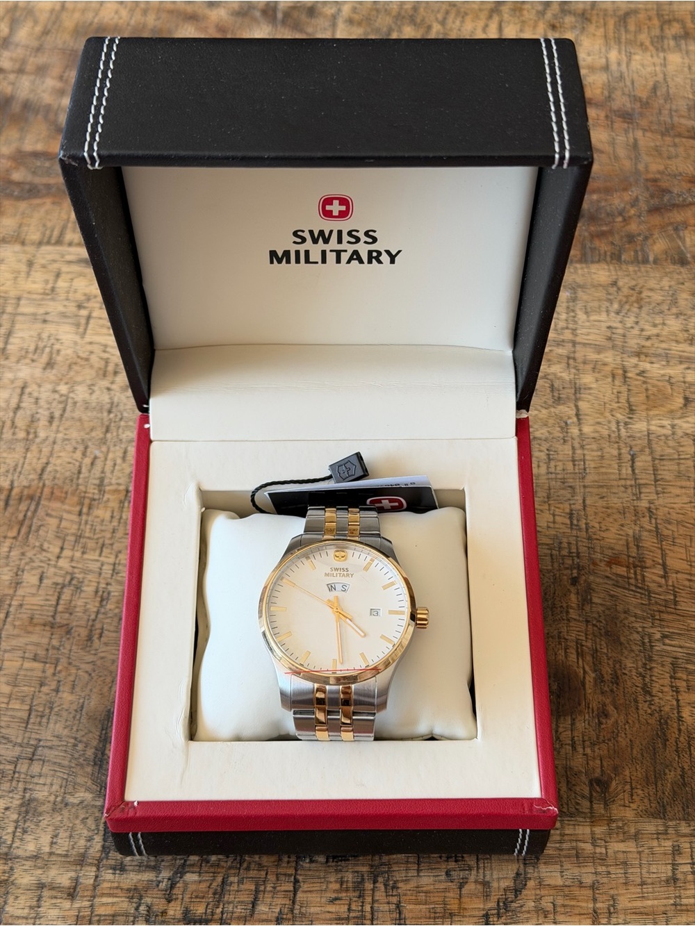 NEW Swiss Military Terragraph Two-Tone Watch w/ Box & Papers